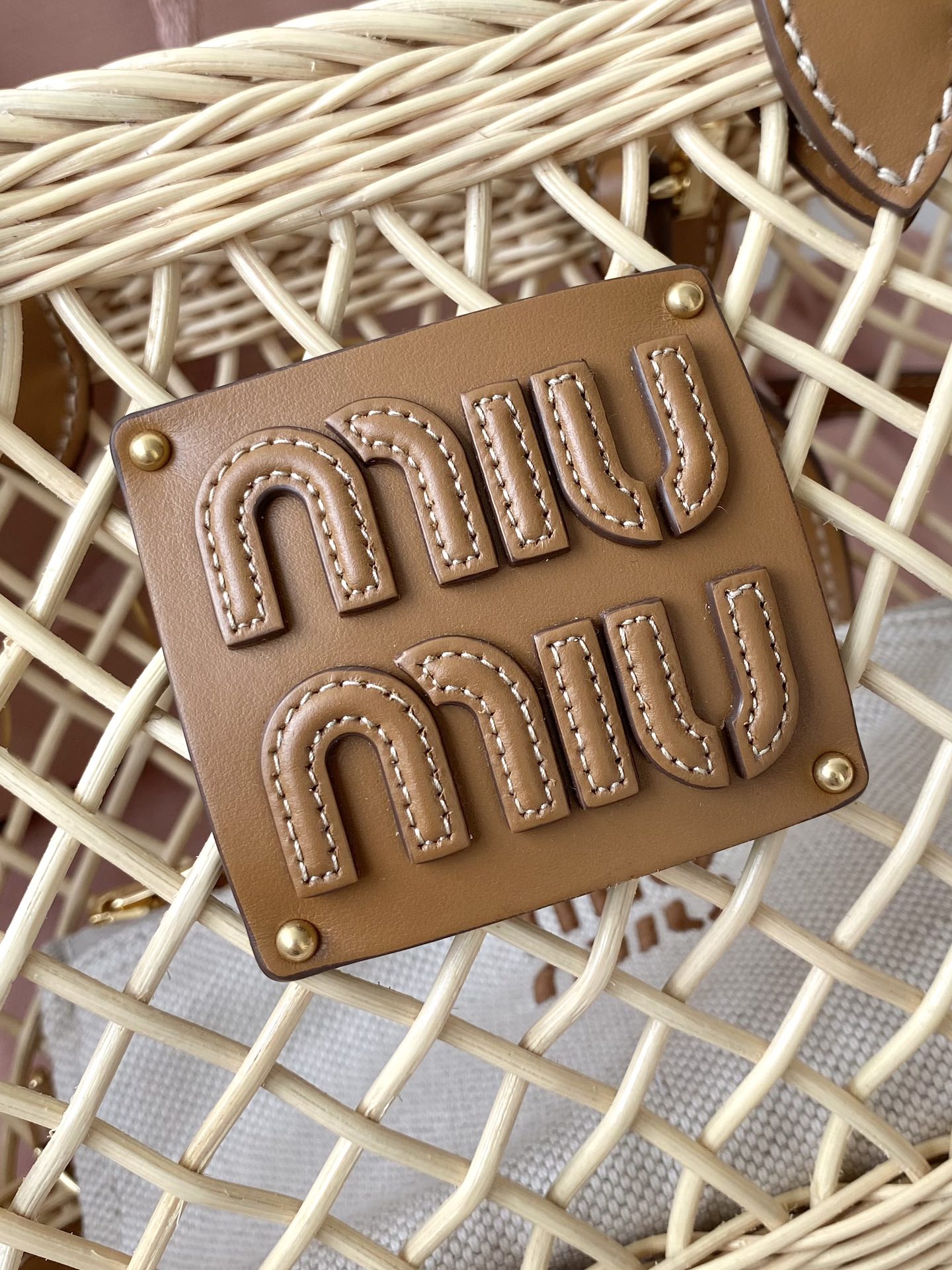 MiuMiu Bamboo Woven Bag-9×18×23.5CM