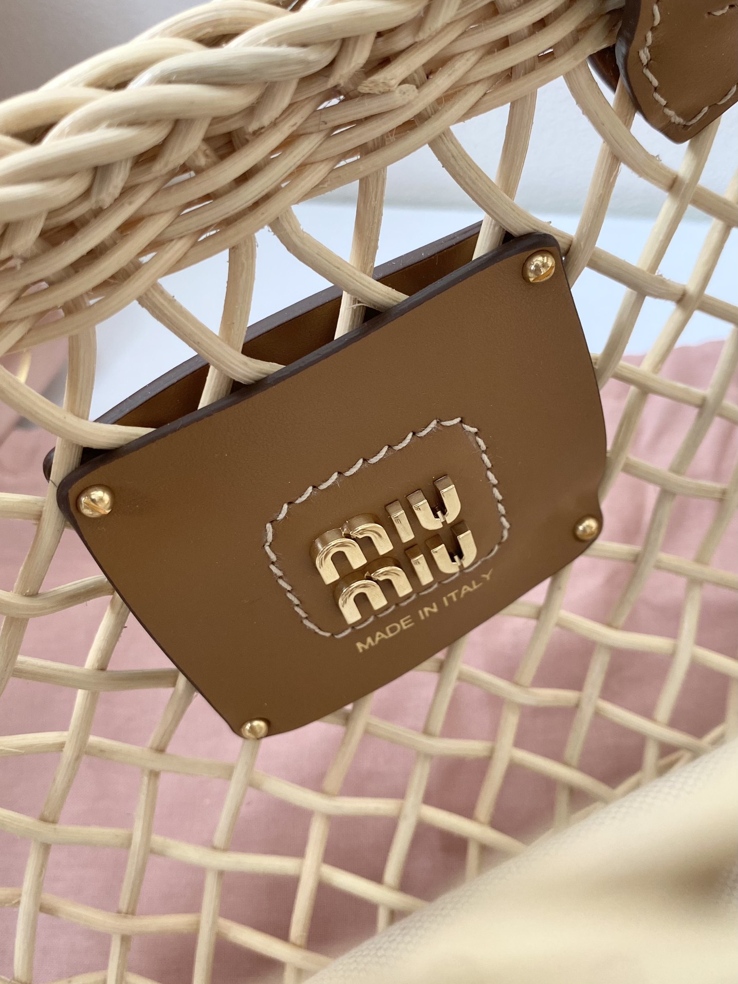 MiuMiu Bamboo Woven Bag-9×18×23.5CM