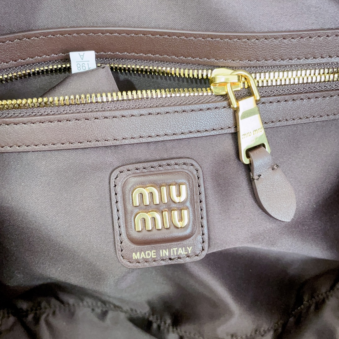 MiuMiu Leather Top Handbag-34X23X12CM