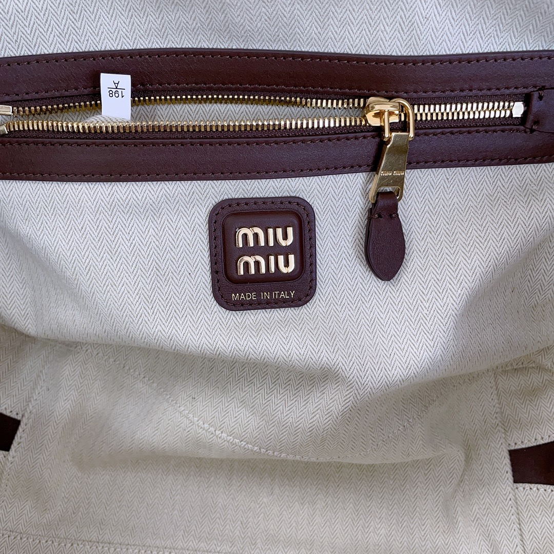 MiuMiu Leather Top Handbag-34X23X12CM