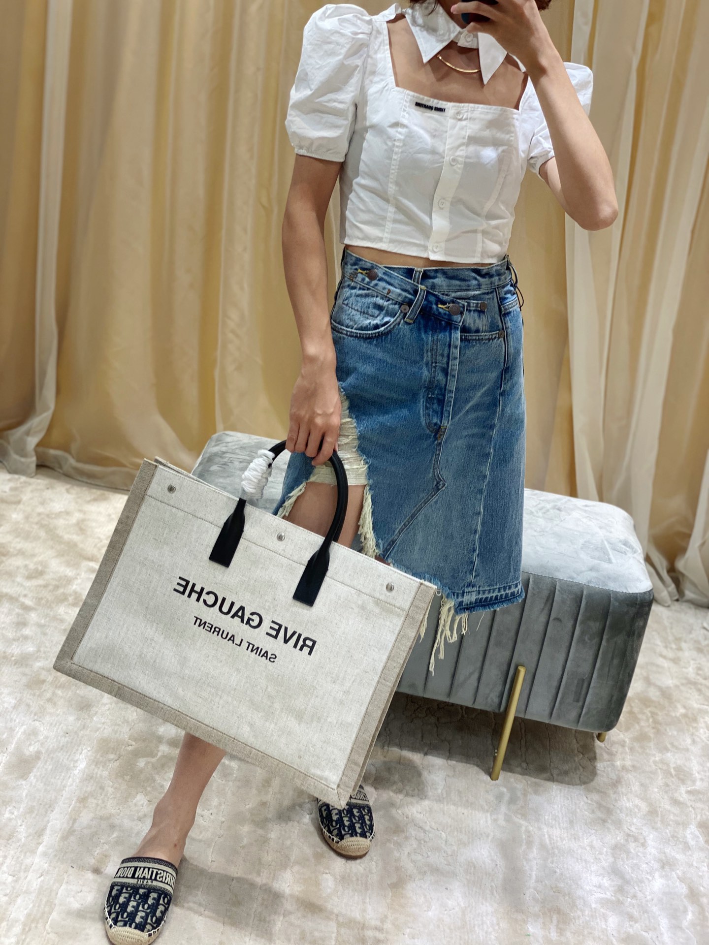 YSL Rive Gauche Tote Bag-48*36*16CM